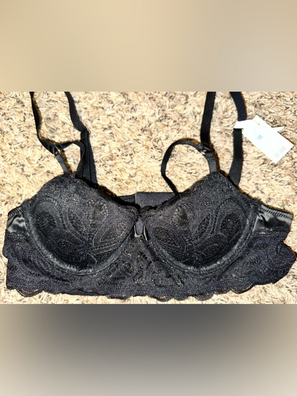 aerie Black Lace Balconette Bra